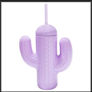 New. Purple Cactus cup with Straw